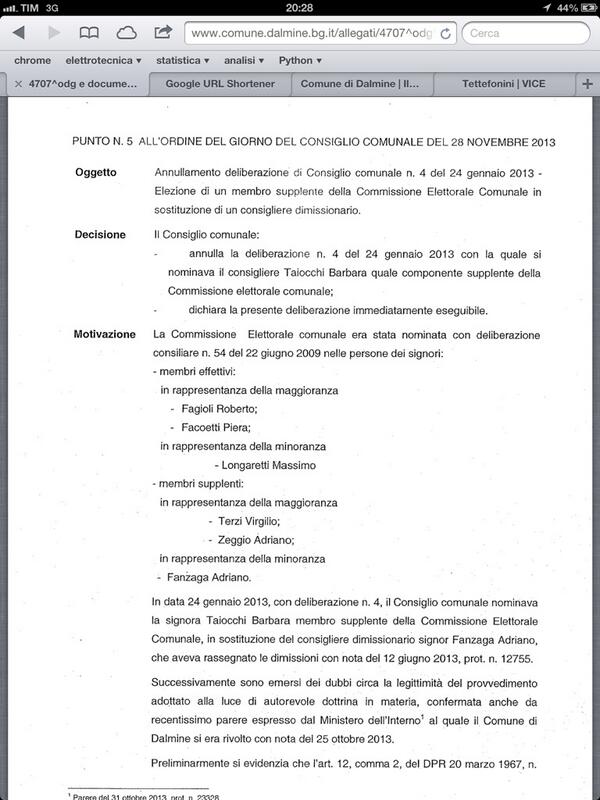 punto5: non andava bene che Taiocchi sostituisse Fanzaga nella commissione elettorale #opendalmine http://t.co/UFV7xWO5Nw